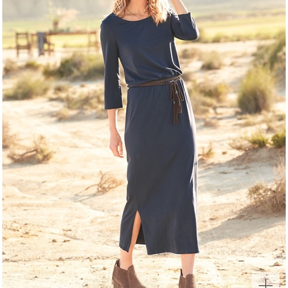 Garnet Hill Dresses & Skirts - Garnet Hill Easy Knit Midi Dress, Navy, XS